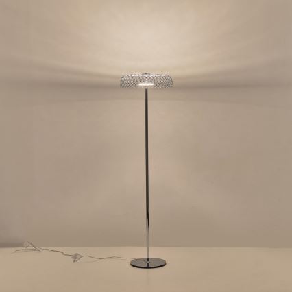 LED Stojací lampa PERFORATO LED/10W/230V 3000K lesklý chrom
