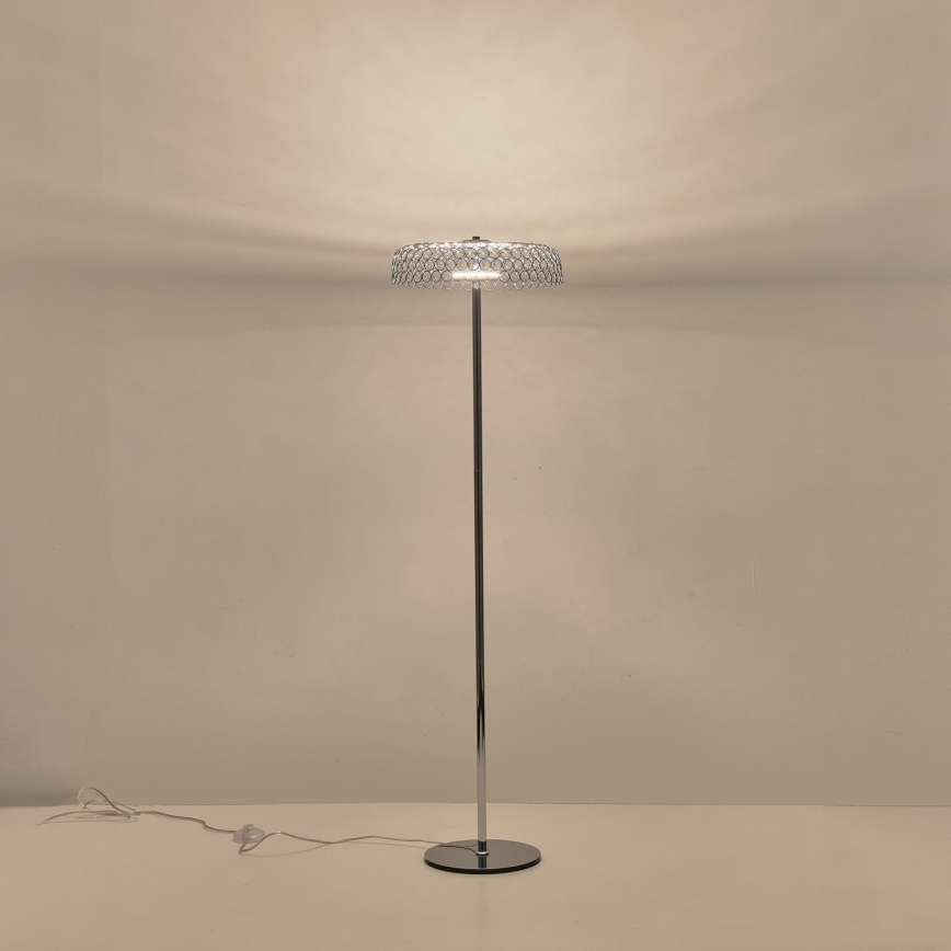 LED Stojací lampa PERFORATO LED/10W/230V 3000K lesklý chrom