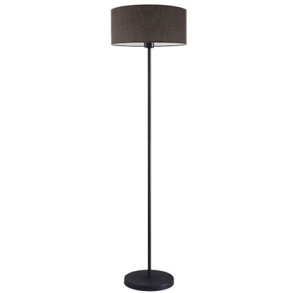 LED Stojací lampa TUNJA 1xE27/20W/230V pr. 38 cm černá/hnědá