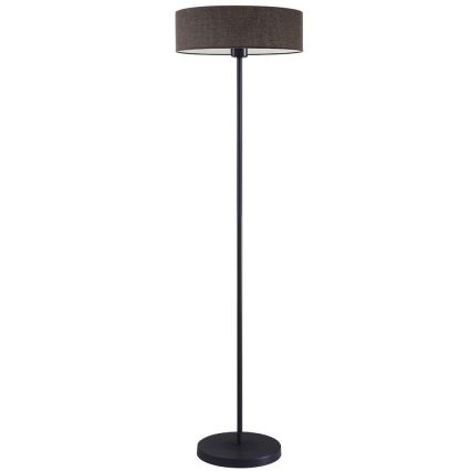 LED Stojací lampa TUNJA 1xE27/20W/230V pr. 38 cm černá/hnědá