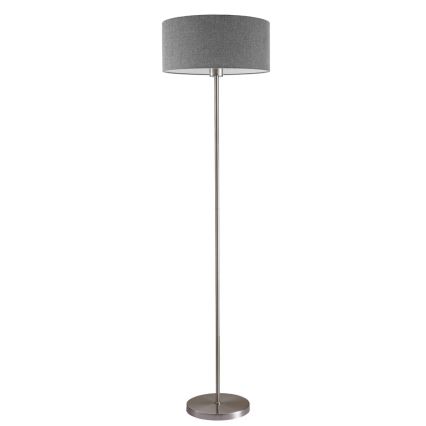 LED Stojací lampa TUNJA 1xE27/20W/230V pr. 38 cm matný chrom/šedá