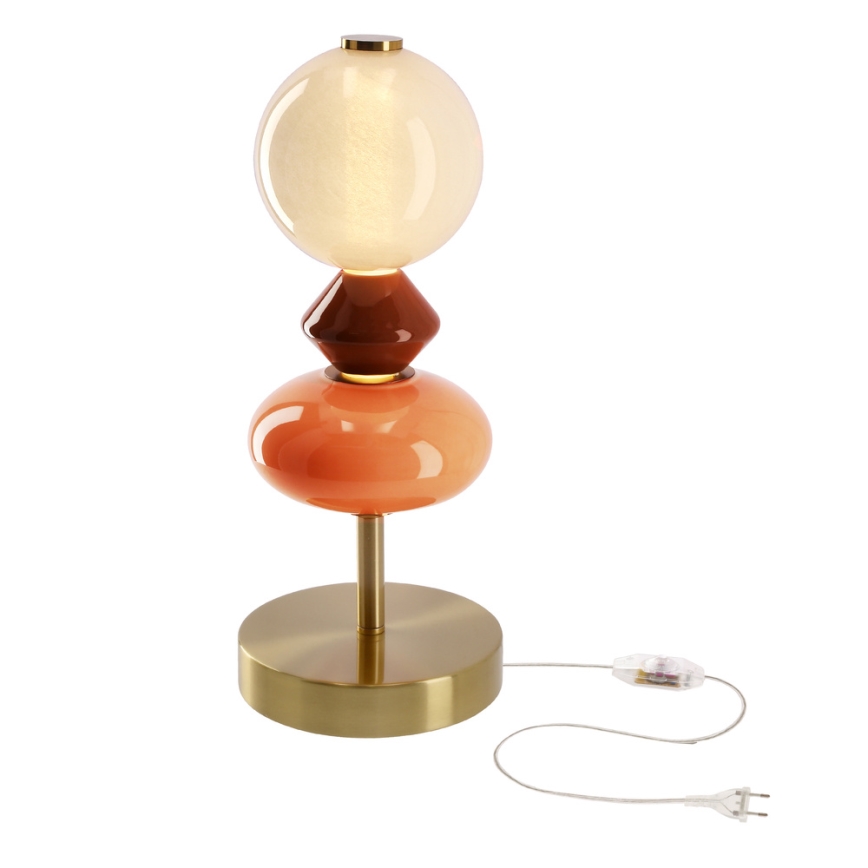 LED Stolní lampa FLORES LED/10W/230V zlatá/oranžová/hnědá