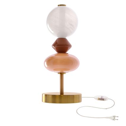 LED Stolní lampa FLORES LED/10W/230V zlatá/oranžová/hnědá