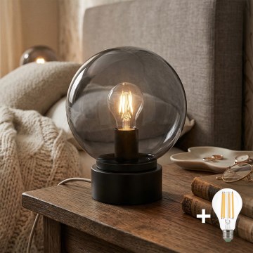 LED Stolní lampa JIMMY 1xE27/60W/230V antracit/kouřová černá