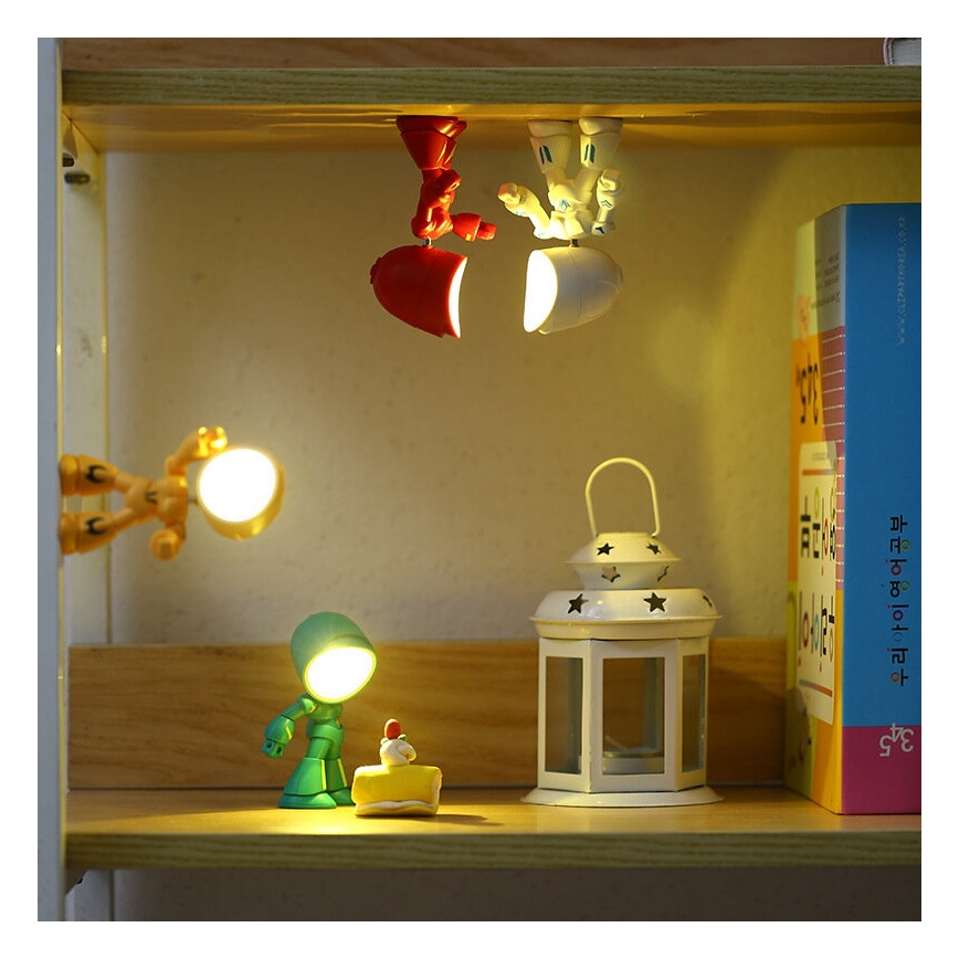 LED Stolní lampa LED/0,06W/3xLR41 robot červená