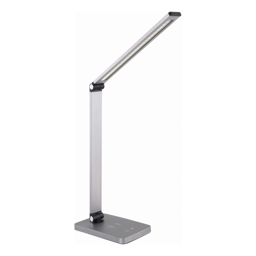 LED Stolní lampa s bezdrátovou nabíječkou LED/10W/230V 3000/4000/4500/5000/6000K matný chrom