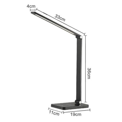 LED Stolní lampa s bezdrátovou nabíječkou LED/10W/230V 3000/4000/4500/5000/6000K matný chrom