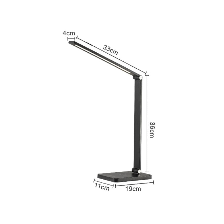 LED Stolní lampa s bezdrátovou nabíječkou LED/10W/230V 3000/4000/4500/5000/6000K matný chrom