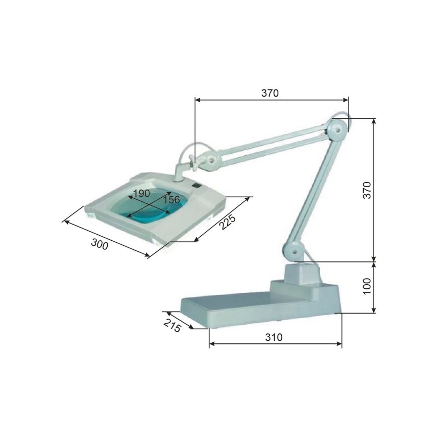 LED Stolní lampa s lupou LED/12W/12/230V