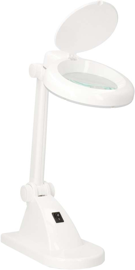 LED Stolní lampa s lupou LED/6W/230V bílá