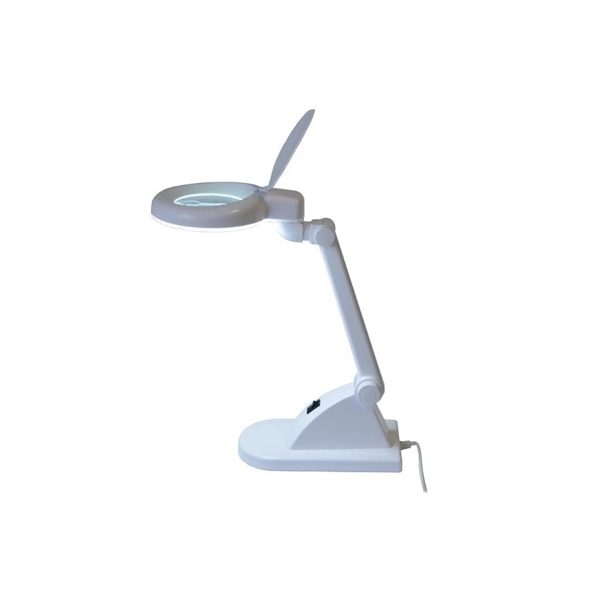 LED Stolní lampa s lupou LED/6W/230V bílá