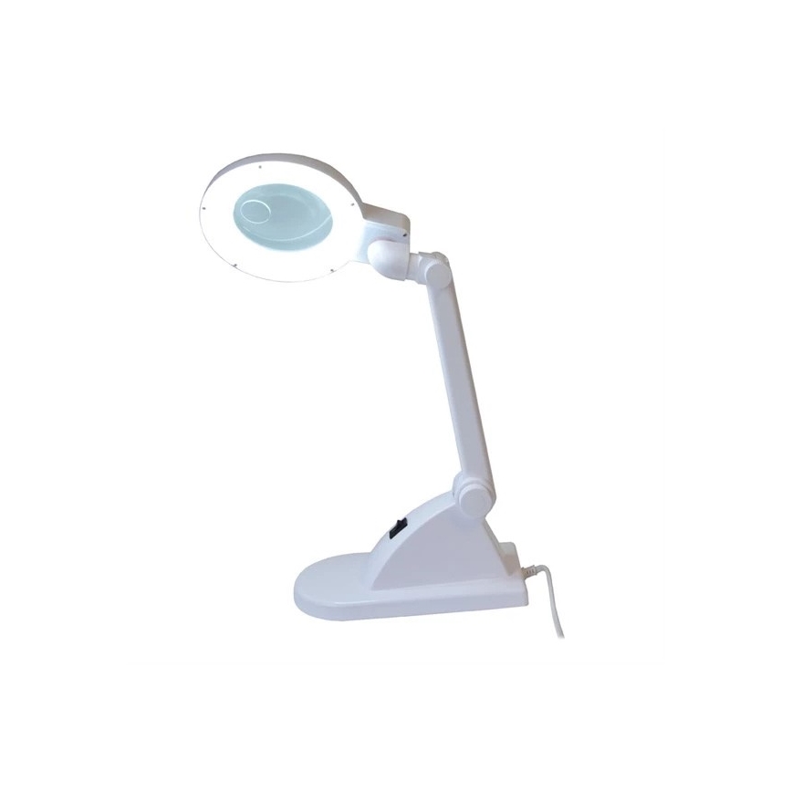 LED Stolní lampa s lupou LED/6W/230V bílá