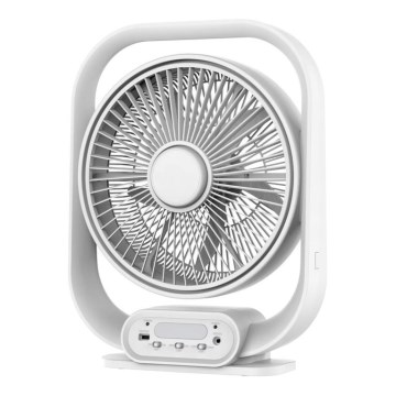 LED Stolní lampa s ventilátorem LED/2W/230V bílá