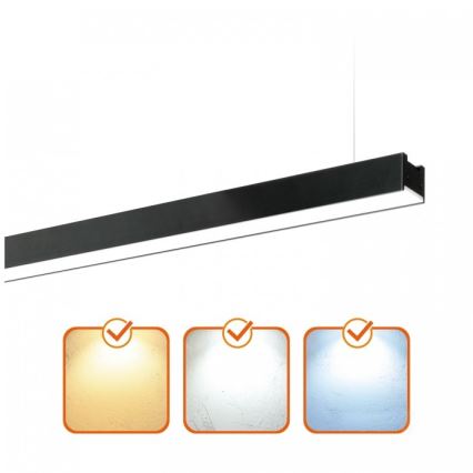 LED Stropní přisazené závěsné svítidlo KOLINE LED/40W/230V 3000/4000/6500K 120 cm černá