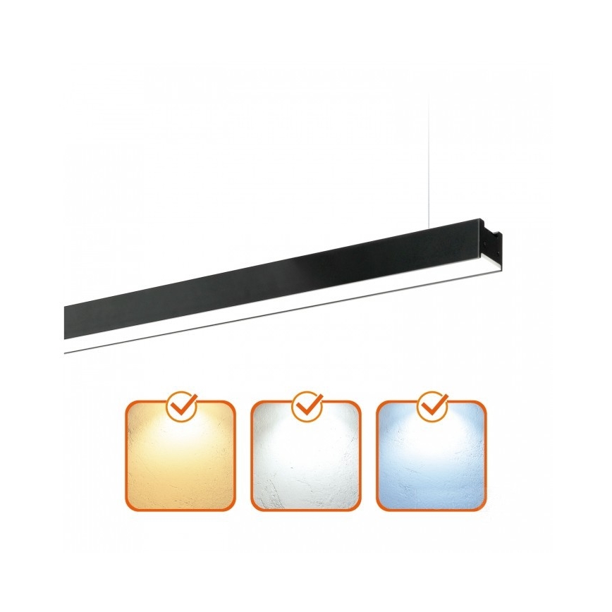 LED Stropní přisazené závěsné svítidlo KOLINE LED/40W/230V 3000/4000/6500K 120 cm černá