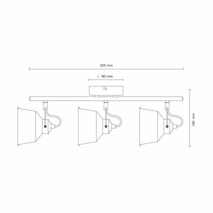 LED Stropní přisazené svítidlo 3xE14/8W/230V