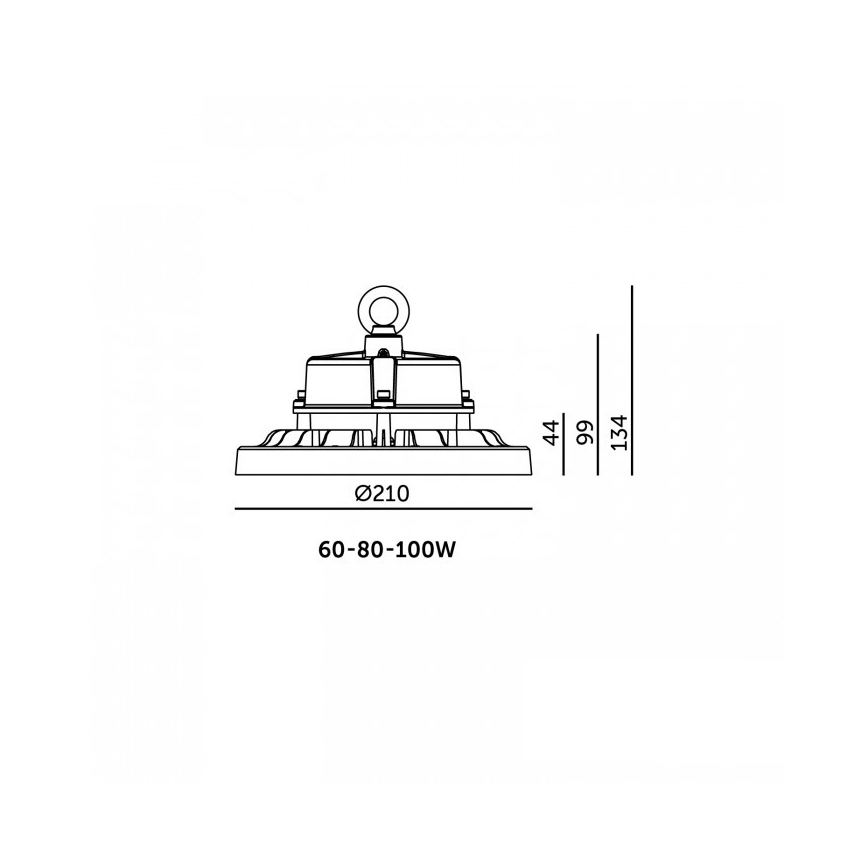 LED Stropní průmyslové svítidlo RIO PRO HIGHBAY LED/60/80/100W/230V 4000/5000/6000K IP66