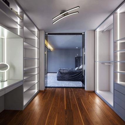 LED Stropní svítidlo 2xLED/6W/230V 3000K černá