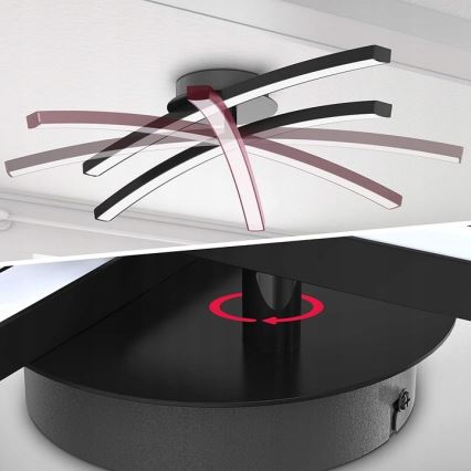 LED Stropní svítidlo 2xLED/6W/230V 3000K černá