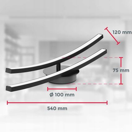 LED Stropní svítidlo 2xLED/6W/230V 3000K černá