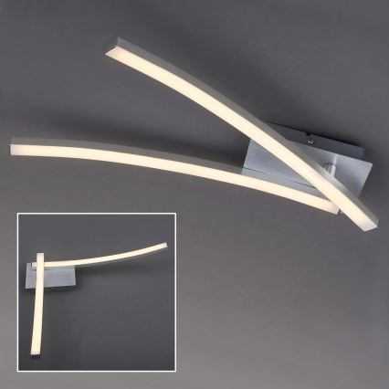 LED Stropní svítidlo 2xLED/6W/230V 3000K matný chrom