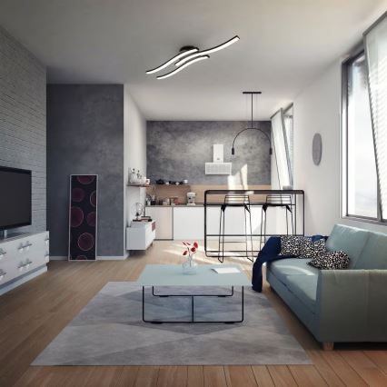 LED Stropní svítidlo 3xLED/6W/230V 2700K černá