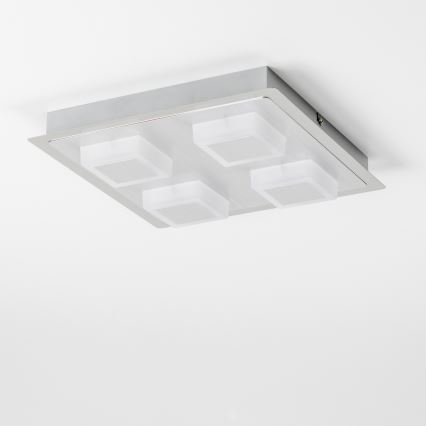 LED Stropní svítidlo 4xLED/5W/230V 3000K 28x28 cm matný chrom
