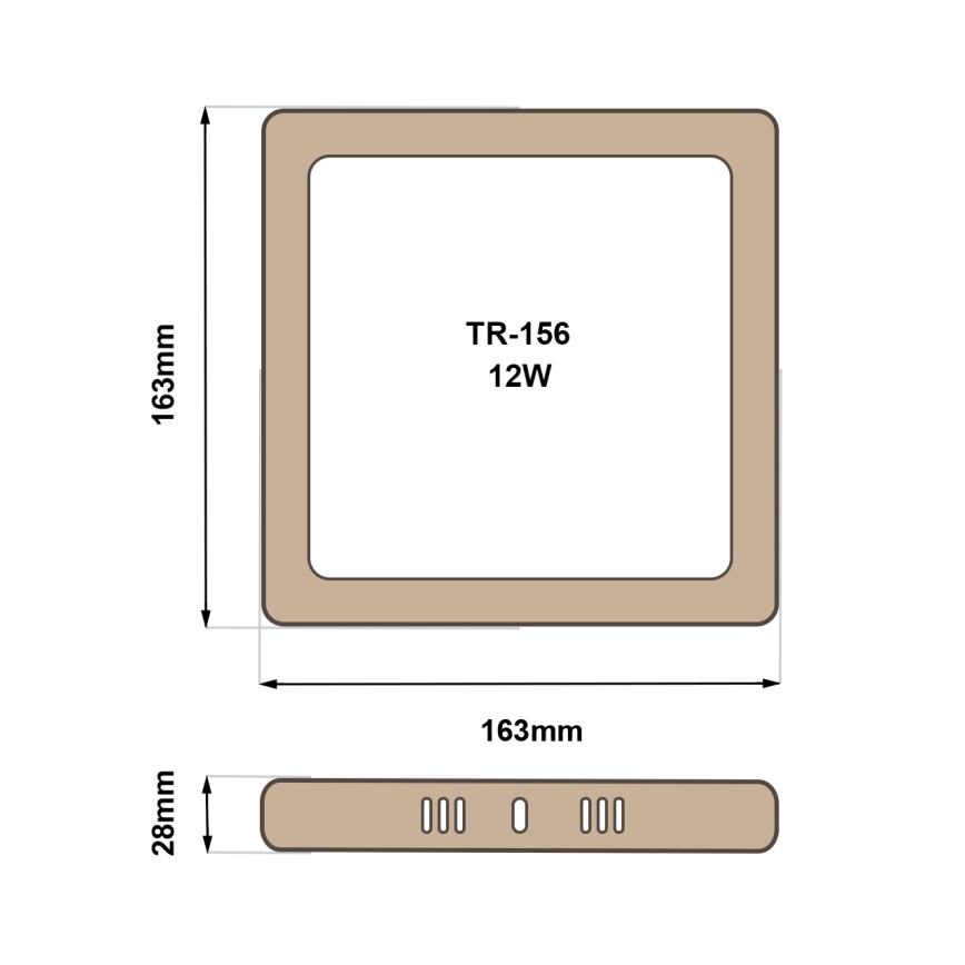LED Stropní svítidlo BLOCK LED/12W/230V 4200K 16,3x16,3 cm hnědá
