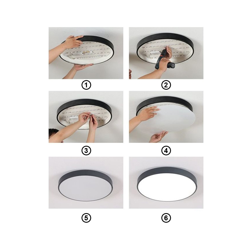LED Stropní svítidlo FELIZ LED/30W/230V 4000K pr. 30 cm černá