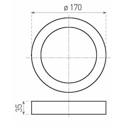 LED Stropní svítidlo FENIX LED/12W/230V 2800K pr. 17 cm