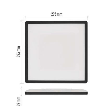 LED Stropní svítidlo FLORI LED/18W/230V 4000K černá 29x29 cm