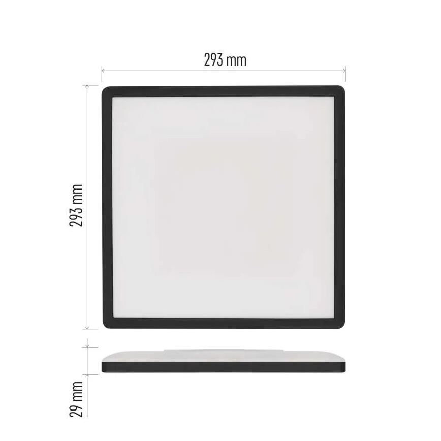 LED Stropní svítidlo FLORI LED/18W/230V 4000K černá 29x29 cm