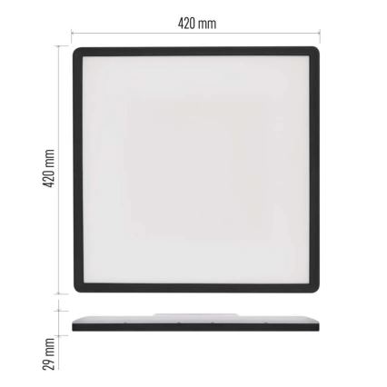 LED Stropní svítidlo FLORI LED/22W/230V 4000K černá 42x42 cm