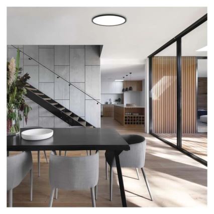 LED Stropní svítidlo FLORI LED/22W/230V 4000K černá pr. 42 cm