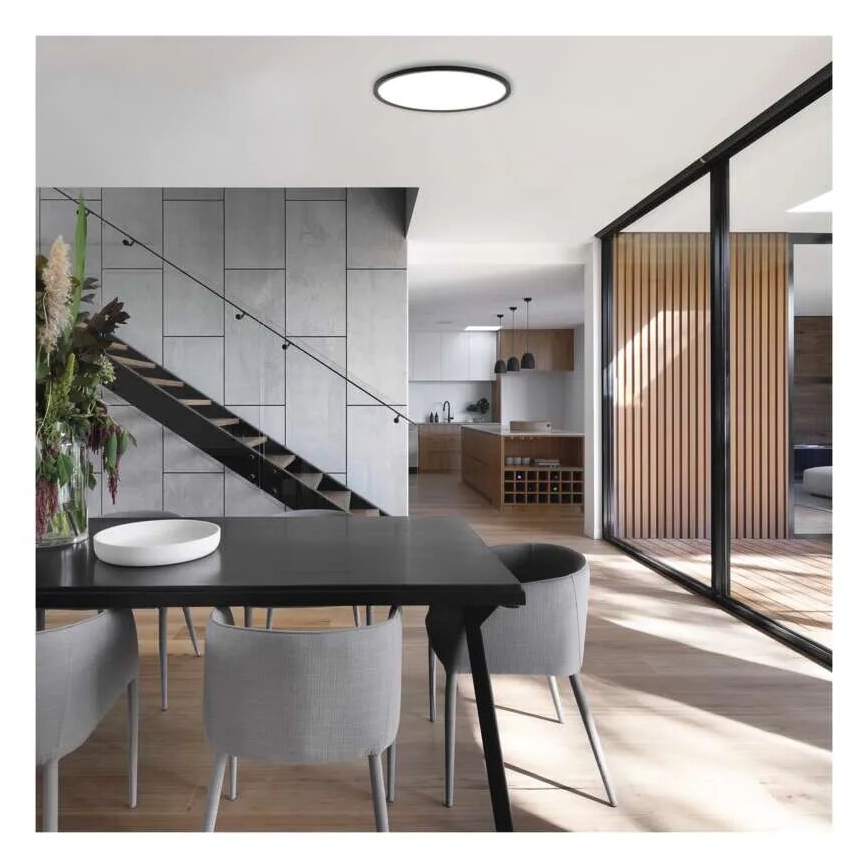 LED Stropní svítidlo FLORI LED/22W/230V 4000K černá pr. 42 cm