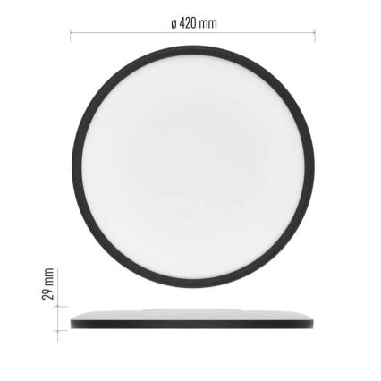 LED Stropní svítidlo FLORI LED/22W/230V 4000K černá pr. 42 cm