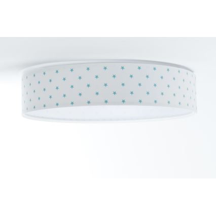 LED Dětské stropní svítidlo GALAXY KIDS LED/24W/230V hvězdičky bílá/tyrkysová