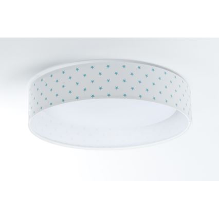 LED Dětské stropní svítidlo GALAXY KIDS LED/24W/230V hvězdičky bílá/tyrkysová