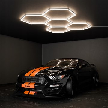 LED Stropní svítidlo HEXAGON LED/192W/85-265V 4000K 298x209 cm CRI 90 IP54 bílá