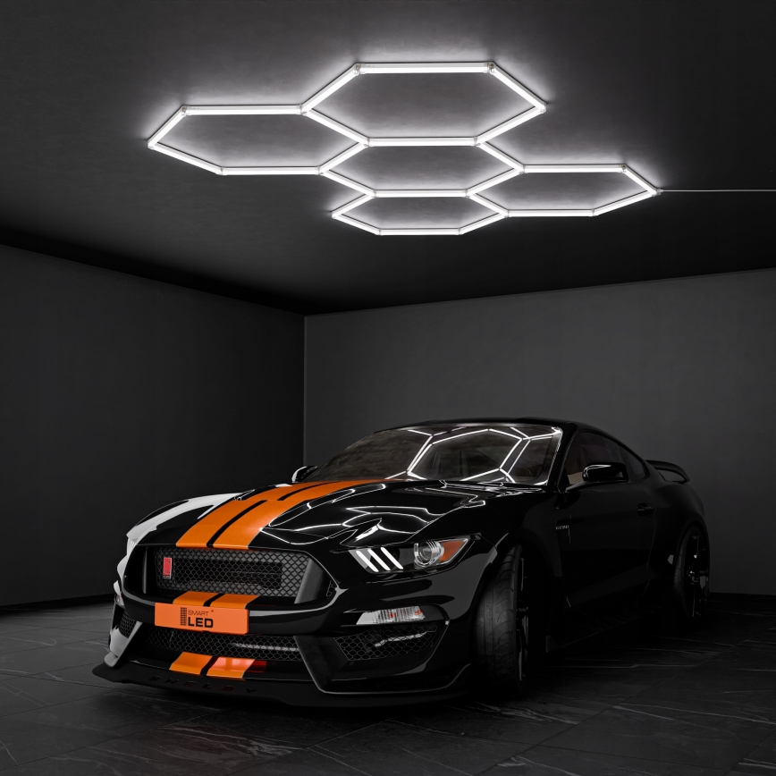 LED Stropní svítidlo HEXAGON LED/192W/85-265V 6500K 298x209 cm CRI 90 IP54 bílá