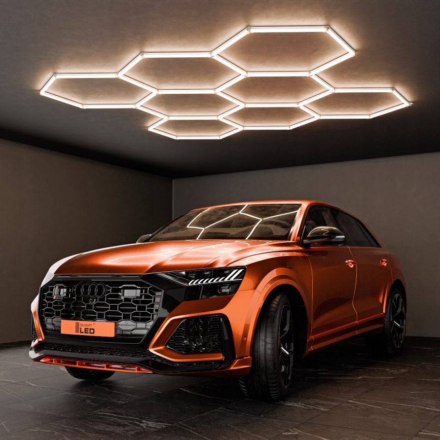 LED Stropní svítidlo HEXAGON LED/280W/85-265V 4000K 313x298 cm CRI 90 IP54 bílá