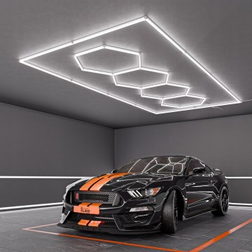 LED Stropní svítidlo HEXAGON LED/384W/85-265V 6500K 484x243 cm CRI 90 IP54 bílá