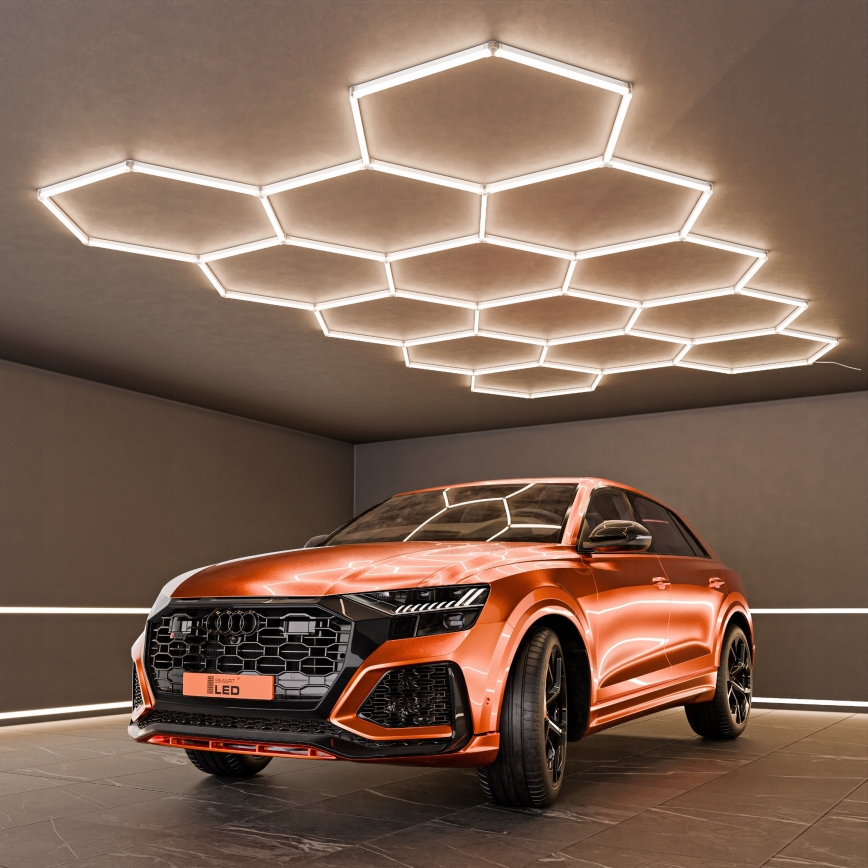 LED Stropní svítidlo HEXAGON LED/456W/85-265V 4000K 522x298 cm CRI 90 IP54 bílá