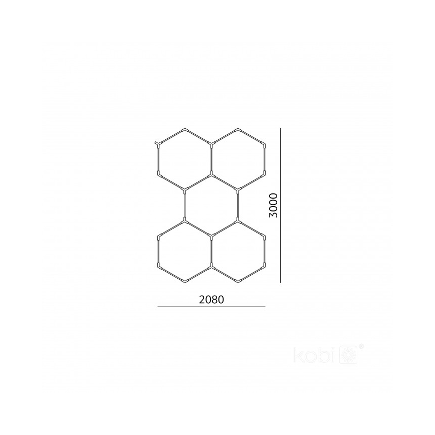 LED Stropní svítidlo HEXLINE LED/216W/230V 4000K 208x300 cm bílá