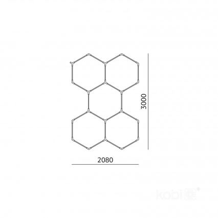 LED Stropní svítidlo HEXLINE LED/216W/230V 6500K 208x300 cm bílá