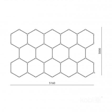 LED Stropní svítidlo HEXLINE LED/513W/230V 6500K 300x516 cm bílá