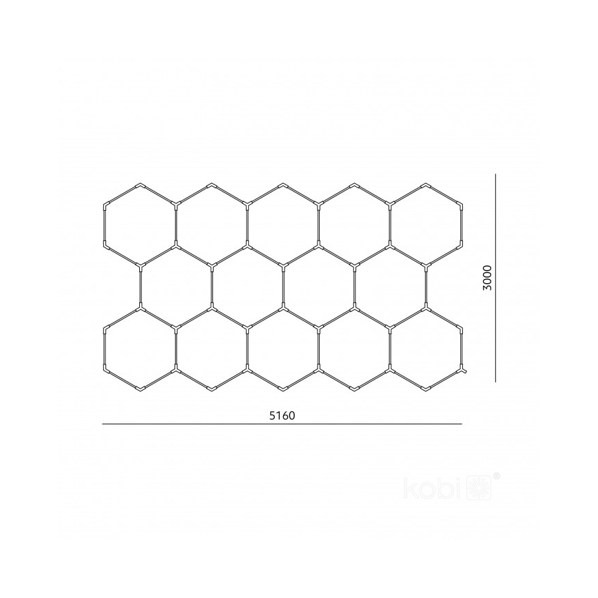 LED Stropní svítidlo HEXLINE LED/513W/230V 6500K 300x516 cm bílá