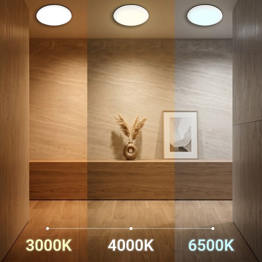 LED Stropní svítidlo HUGO LED/12/18/24W/230V 3000/4000/6500K pr. 30 cm IP54 bílá