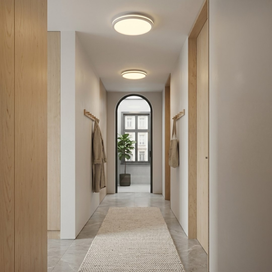 LED Stropní svítidlo HUGO LED/12/18/24W/230V 3000/4000/6500K pr. 30 cm IP54 bílá