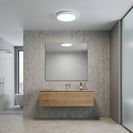 LED Stropní svítidlo HUGO LED/12/18/24W/230V 3000/4000/6500K pr. 30 cm IP54 bílá